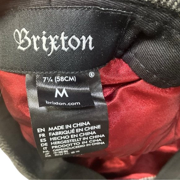 🎩 Brixton Hooligan Gray‎ Herringbone Flat Cap (M) - Picture 8 of 8